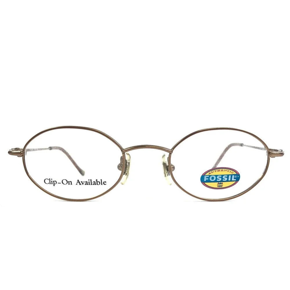 Fossil Petite Eyeglasses Frames TINA C4E Light Brown Gold Wire Rim 46-20-130